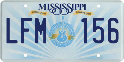 MS license plate LFM156
