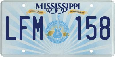 MS license plate LFM158