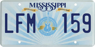 MS license plate LFM159
