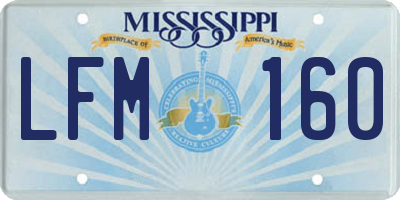 MS license plate LFM160