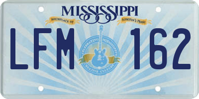 MS license plate LFM162