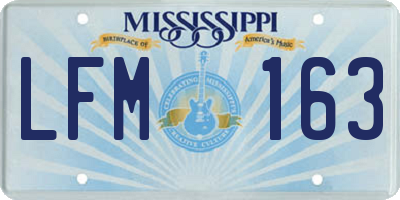 MS license plate LFM163