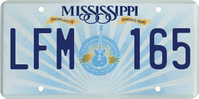 MS license plate LFM165