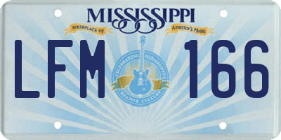 MS license plate LFM166