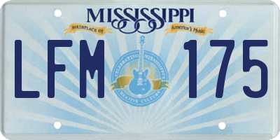 MS license plate LFM175