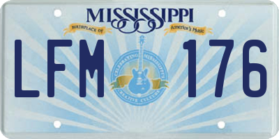 MS license plate LFM176