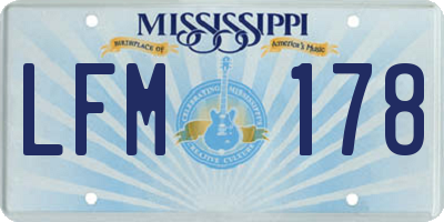 MS license plate LFM178