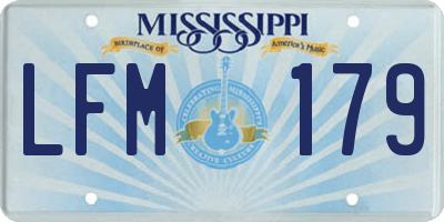 MS license plate LFM179