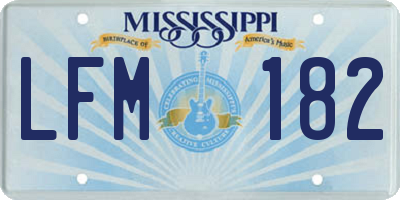 MS license plate LFM182