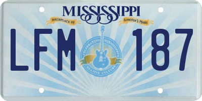 MS license plate LFM187