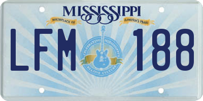 MS license plate LFM188