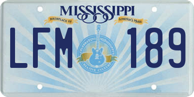 MS license plate LFM189