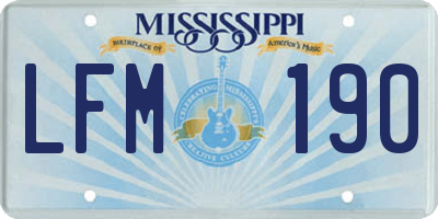 MS license plate LFM190