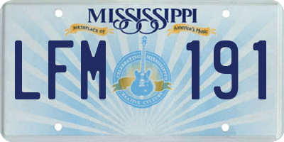 MS license plate LFM191
