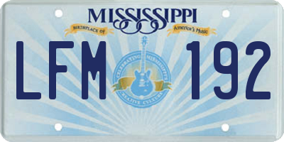 MS license plate LFM192
