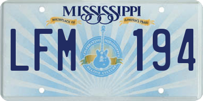 MS license plate LFM194