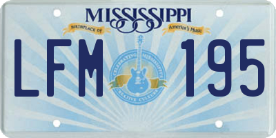 MS license plate LFM195