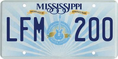 MS license plate LFM200