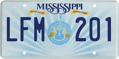 MS license plate LFM201