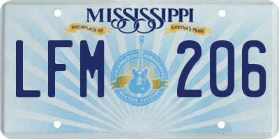 MS license plate LFM206