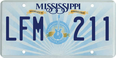 MS license plate LFM211