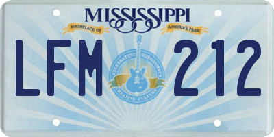 MS license plate LFM212
