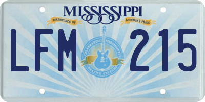 MS license plate LFM215