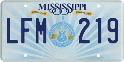 MS license plate LFM219