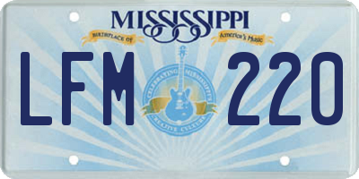 MS license plate LFM220