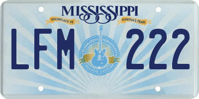 MS license plate LFM222