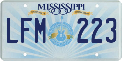 MS license plate LFM223