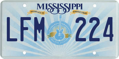 MS license plate LFM224