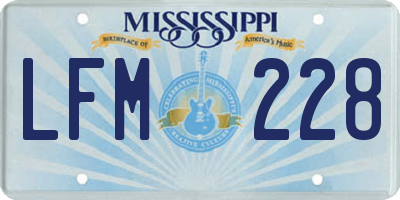 MS license plate LFM228