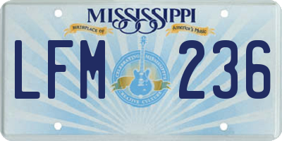 MS license plate LFM236