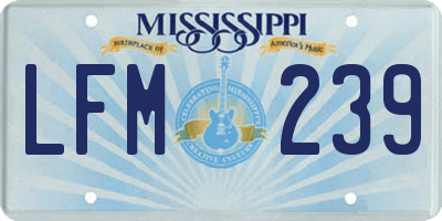 MS license plate LFM239
