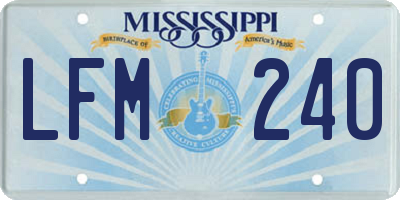 MS license plate LFM240
