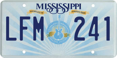MS license plate LFM241