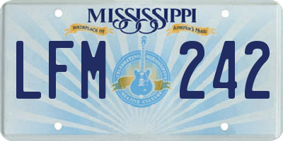 MS license plate LFM242