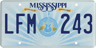 MS license plate LFM243
