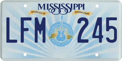 MS license plate LFM245