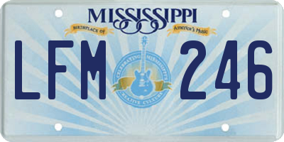 MS license plate LFM246