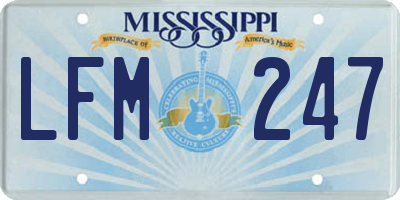 MS license plate LFM247