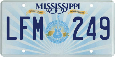 MS license plate LFM249