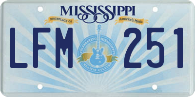MS license plate LFM251
