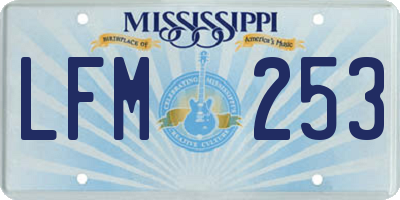 MS license plate LFM253
