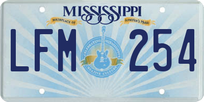 MS license plate LFM254
