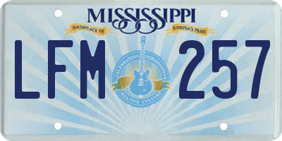 MS license plate LFM257
