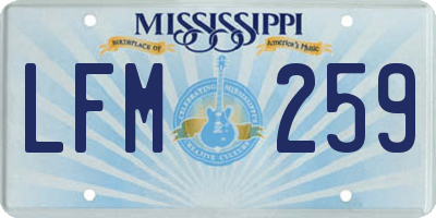 MS license plate LFM259