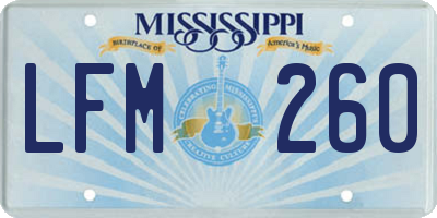MS license plate LFM260