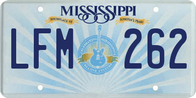 MS license plate LFM262